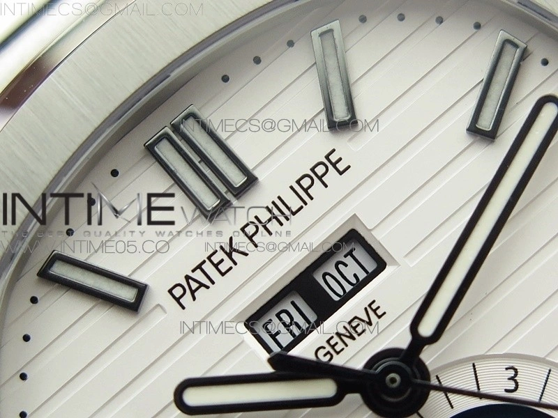 NAUTILUS 5726 SS GRF 1:1 BEST EDITION WHITE DIAL WORKING ANNUAL CALENDARON SS BRACELET A.324 V2